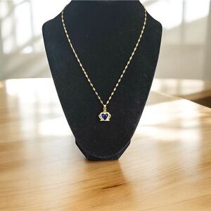 Stainless Steel Blue Heart Pendant Necklace